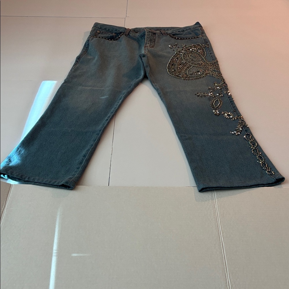 Vintage Etro Milano Rhinestone Embellished Jeans